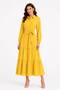 Shirt Dress with Belt Maxi Length Long Sleeved Dress
