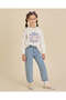 Girls White My Love is growing glitter print Sweatshirt - 2