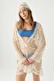 Draped Knitwear Mini Beach Dress Beige - 4