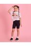 Girls Grey and Black And Ribbed Cycling Shorts Set - 4