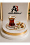 Gold Gilded 2-Piece Glass Tea Cup and Glass Tea Saucer Dowry Guest Presentation Set - 2