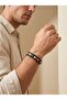 Chakra Agate Stone Leather Cord and Zamak Lock 6mm Men's Gift Bracelet 01796