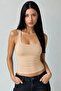 Women's Thick Strap 95% Cotton Lycra Blouse Undershirt - Set of Three (Brown, Mustard, Stone Color) - 3