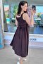 Square Collar Tencel Muslin Fabric Dress 6Y308 - 2