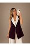 Women's Garnished Vest Palazzo Pants Suit Long Vest Suitable for Tesettür - 3