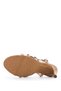 Women's Faux Leather Beige Heeled Shoes - 4