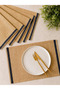 Linen Navy Blue Striped Etamine Fabric, American Service Set of 6 - 2
