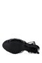 Women's Faux Leather Black Heeled Shoes - 4