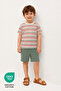 100% Cotton Stripe Printed Crew Neck Double Pocket Baby-Child Tshirt Shorts Set