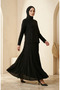 Sandy Fabric Blouse Skirt Hijab Double Set 5583-01 Black - 2
