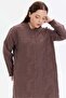 Hakim Collar Stripe Buttoned Long Shirt - 8