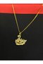 316L Steel Gold Color Swan Figure Stone Necklace - 2