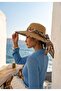Special Design Women's Straw Hat with Ribbing and Accessories - 2
