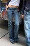 Y2K Blue Pocket Detailed Low Waist Jeans - 2