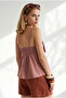 Women's Dusty Rose Strap Adjustable Bow Detailed Pera Linen Blouse Blz-19003371 - 5