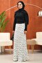 Ecru polka dot satin skirt - 2