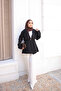 Black Elastic Waist Dabıl Jacket - 2