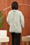 Cream Polka Dot Balloon Sleeve Chiffon Blouse - 4
