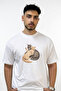 Sarilan Cats Design Printed Oversize White T-Shirt