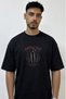 Berserk Dragonslayer Design Printed Oversize Black T-Shirt