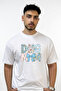 Dog Mom Paw Design Printed Oversize White T-Shirt