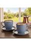 Petra Set of 2 Turkish Coffee Cups – Speckled Matte Blue 90 ml - 3