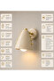 Nova Swivel Head Beige Color Wall Sconce with Antique Brass Accessories - 6