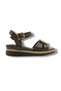 2421-26 Skin Gold Buckle Wedge Sole Anatomical Women's Sandals - 2