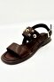 Gold Accessory Detailed Daily Comfortable Women's Sandals Bitter Brown(14) - 6