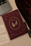 دفتر يوميات بغلاف صلب من الكتان الأحمر الداكن مع طباعة مذهبة - 2