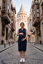 Navy Blue Aura Relax Shirt Collar Zero Sleeve Maternity Dress - 4
