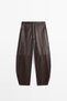 Deri barrel fit pantolon - 5