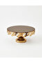 Decorative Chrome Glass Mirrored Round Cake Presentation Tray Gold - 3