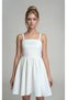 Teenage Girls' Evening Dress White Crepe Dress with Straps Flared Skirt with Stones Wedding Birthday Dress 11-13-15 Years Old - 4