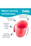 Doidy Cup - Training Sippy Cups For Toddlers & Babies - Unique Slanted Design (Red) - 3