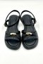Gold Buckle Detailed Daily Comfortable Women's Sandals Black(14) - 4