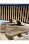 Men's Suede Leather Straw Detailed Loafer - 5