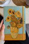 A5 Van Gogh Sun Flowers Sunflowers Gold Gilded Hard Cover Lined Notebook