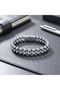 Double Silver and Blue Color Hematite Steel Bracelet 18392B20D3 Non-Tarnish Non-Allergic Daily Elegance - 4