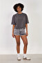 Women's crew neck short sleeve oversized t-shirt - anthracite - 3