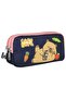 Two-Compartment Printed Navy Blue - Pink Girls' Pencil Bag - 5223