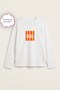 Women's Long Sleeve T-Shirt Santa Monica Printed White – Stretchy Fabric, Comfortable Fit, Crew Neck