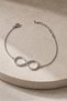 Jewelry Women's Stone Infinity Figured Tarnish Resistant Steel Bracelet Silver Color 1126