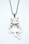 Cat Silver Plated Knitted Chain Necklace