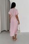 Women's Double Breasted Collar Belted Lace Detailed Midi Dress Casual and Stylish Summer Dress - 6
