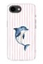 iPhone 16E Compatible Pastel Dolphin Pattern Transparent Phone Case