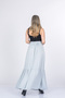 Women's Summer Blue Elastic Waist Crinkle Long Skirt Stylish Daily Comfortable 6901 - 4