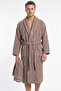 Partial Velvet 3 Piece Bathrobe Set - Bathrobe + Head Towel + Washcloth |   High Water Absorption |   Soft Textured - 4