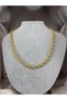 Gold Color Twisted Rope Chain Necklace Women's Gold Thick Chain Stylish Daily Neck Necklace