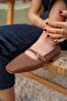 Samuel Taba Leather Women's Knitted Detailed Flat Women's Ballerinas